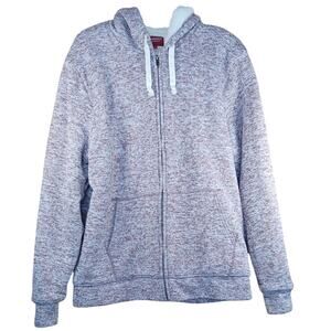Arizona Jean Co. Women's XL Burgundy Heather Sherpa-Lined Full-Zip Hoodie Jacket